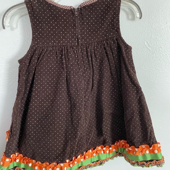 Fall vintage corduroy dress size 18 months Thanksgiving Turkey Bonnie baby - Picture 6 of 7